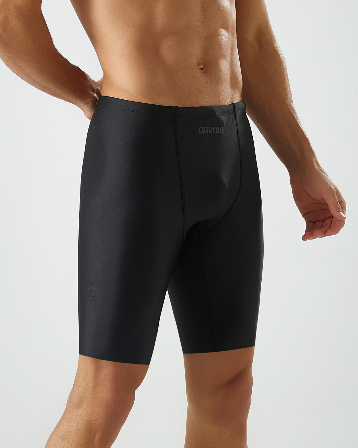 Men's Black With Black Logo Swimming Jammer