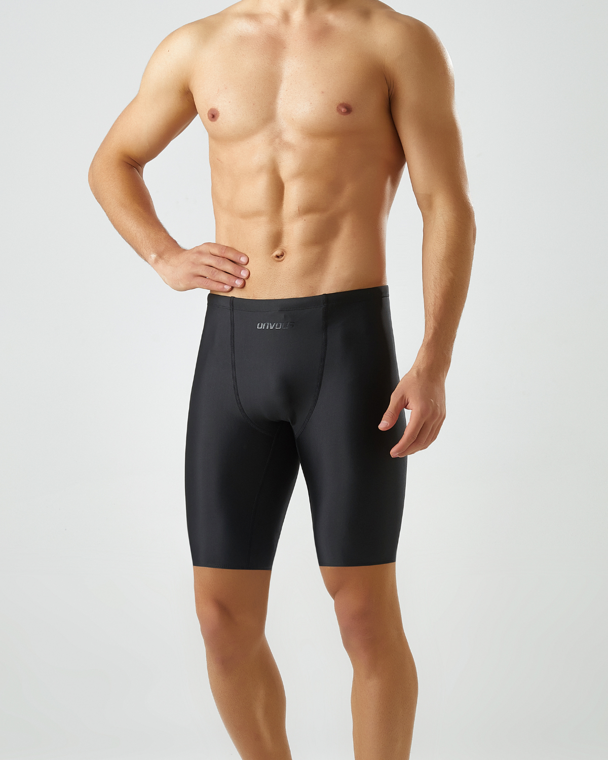 Men's Black With Black Logo Swimming Jammer